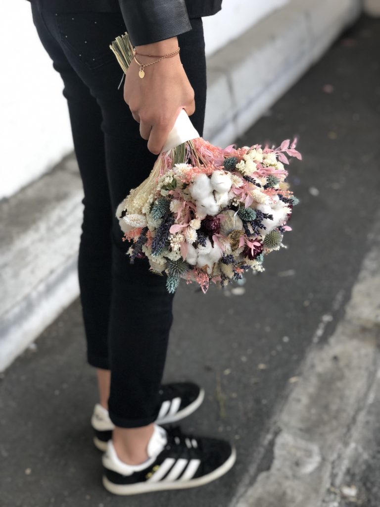 Bouquet de mariée boule séché Serre Sauvage