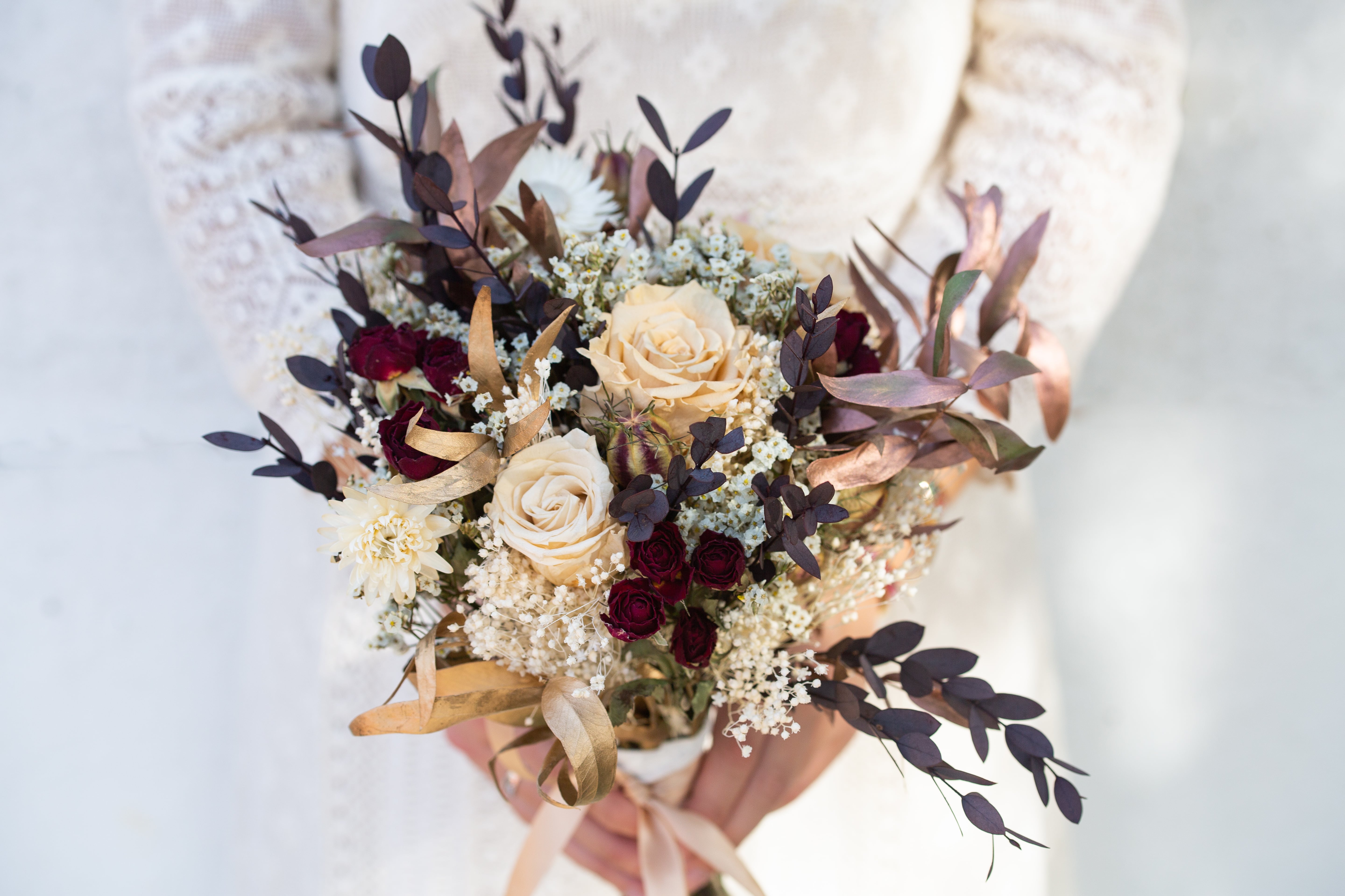 Mariage fleurs jaune et ivoire rose mariée/demoiselle d'honneur de mariage 10" Bouquet composition florale