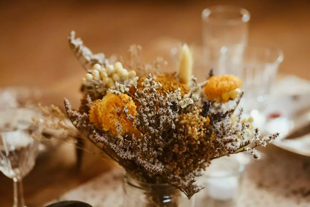 Centre de table fleurs séchées