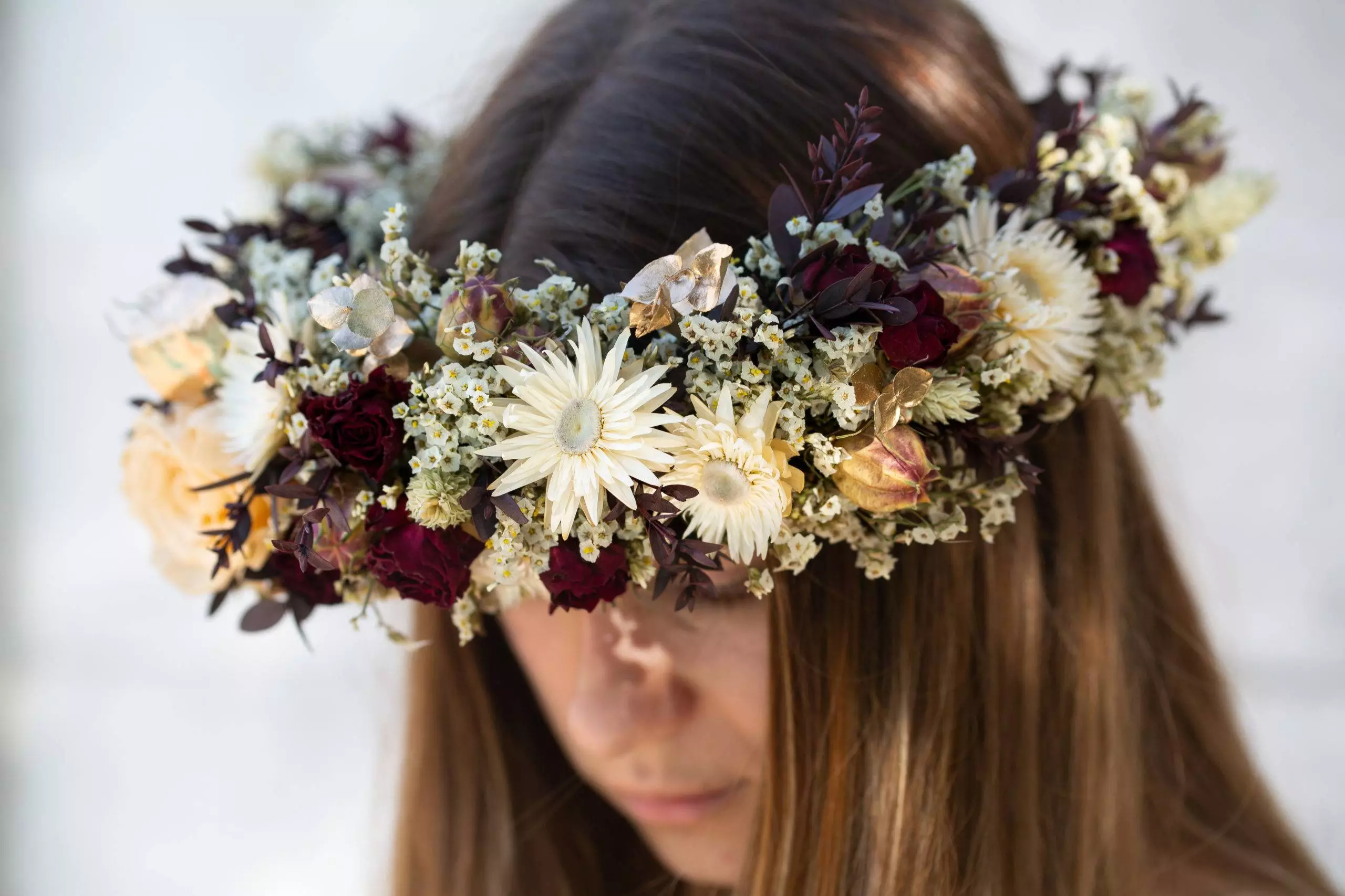 Une couronne de fleurs séchées Serre Sauvage