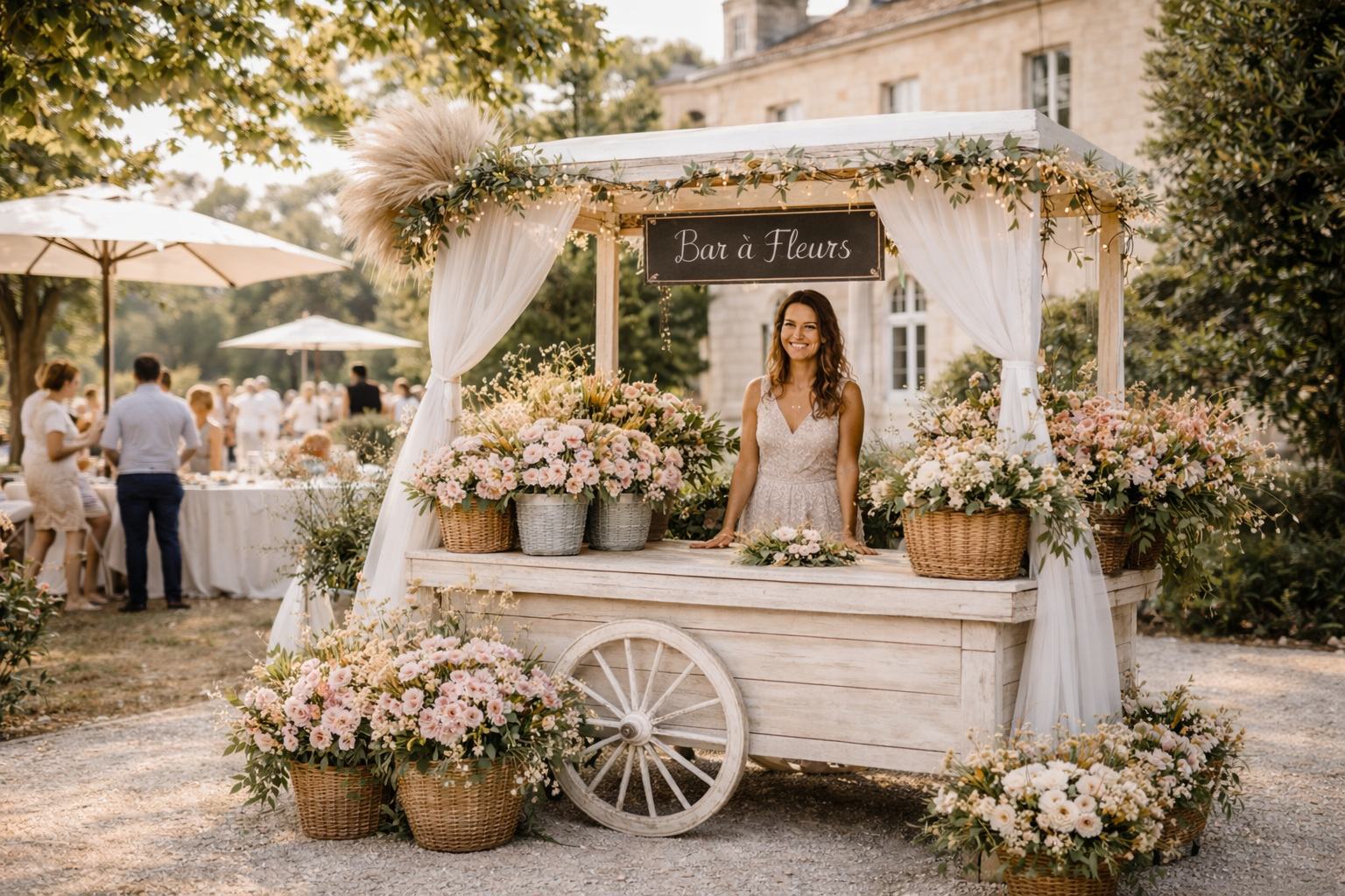 Bar à fleurs mariage